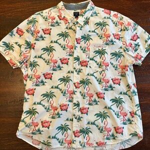 J. Crew Tropical Flamingo Print Shirt